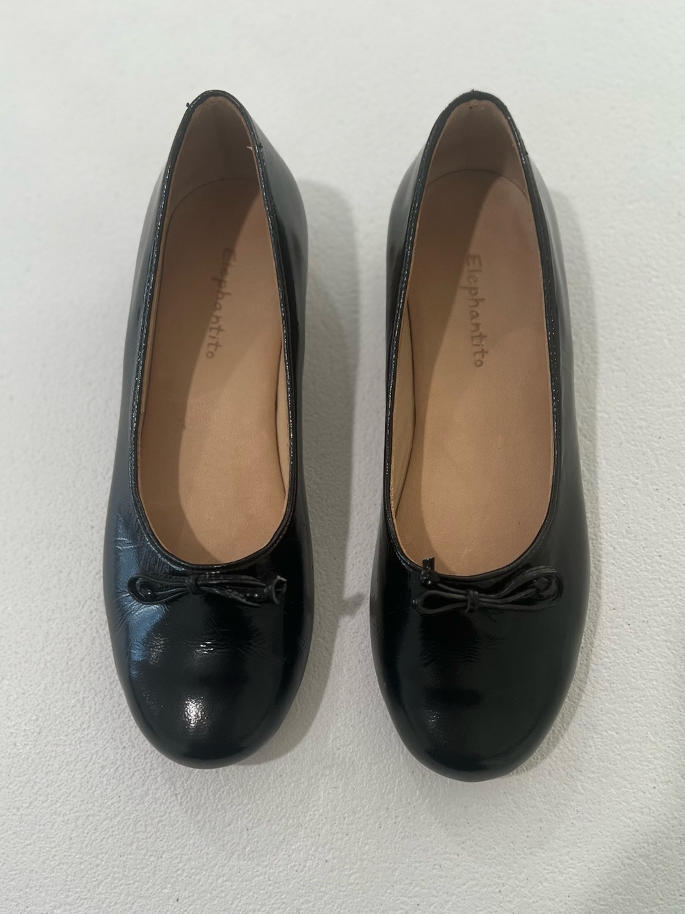 ELEPHANTITO  Ballet Flat — Black Leather girl  Shoe 2 USA